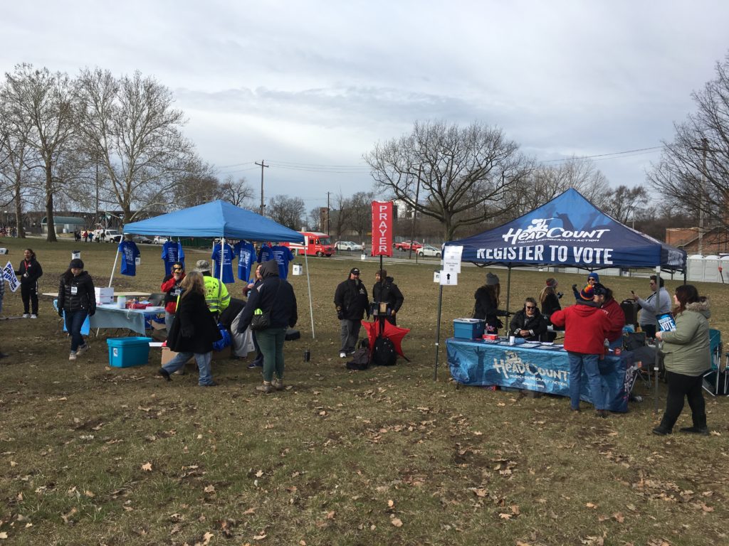 Voter registration is HUGE at this event.